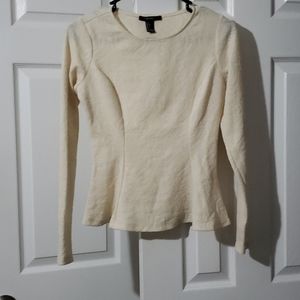 Forever 21 Off White Peplum Top